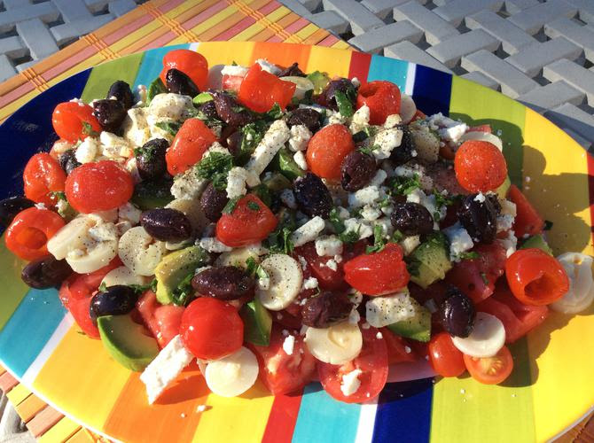 Greek Tomato Salad With Feta and Avocado