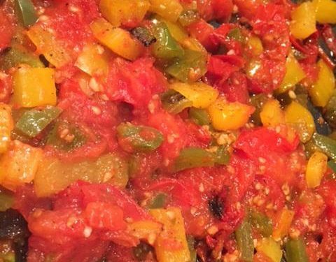 Pan-Roasted Tomatoes and Peppers