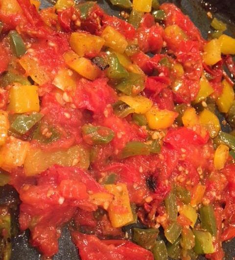 Pan-Roasted Tomatoes and Peppers