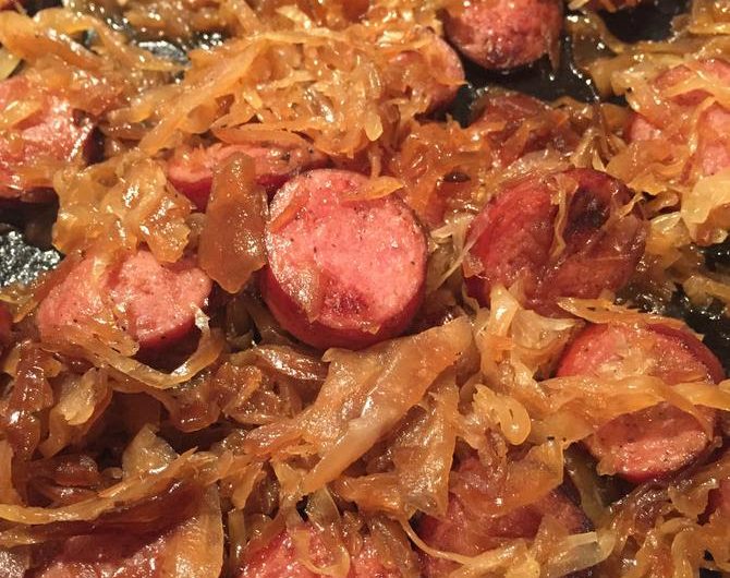 Classic Kielbasa and Sauerkraut Skillet
