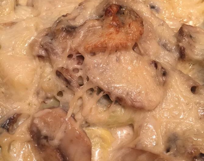 Creamy Parmesan Artichokes and Mushrooms