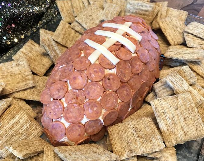 Pepperoni Pizza Football Cheeseball